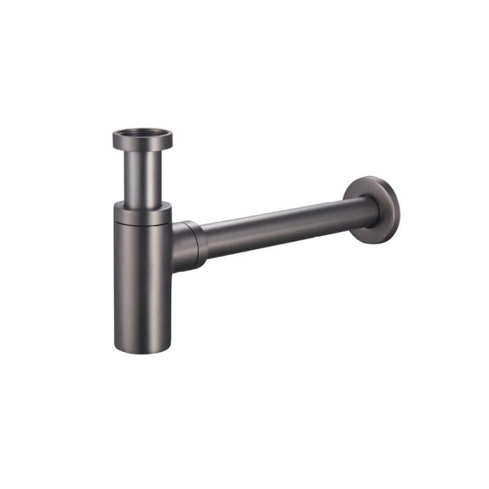Syfon umywalkowy okrągły, regulowany, przyłącze1 1/4, odpływ 32mm, gun metal