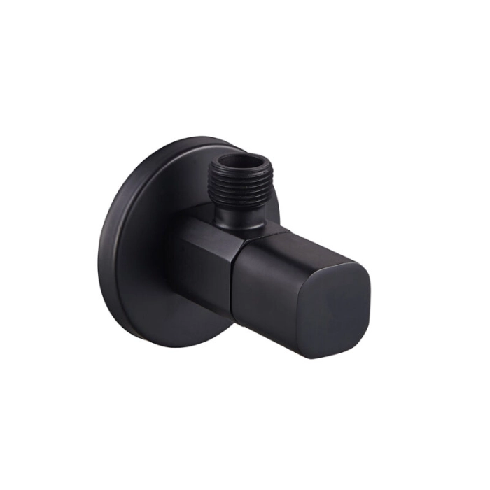 Zawór kątowy z mosiądzu, 1/2x3/8" (1szt) czarny mat